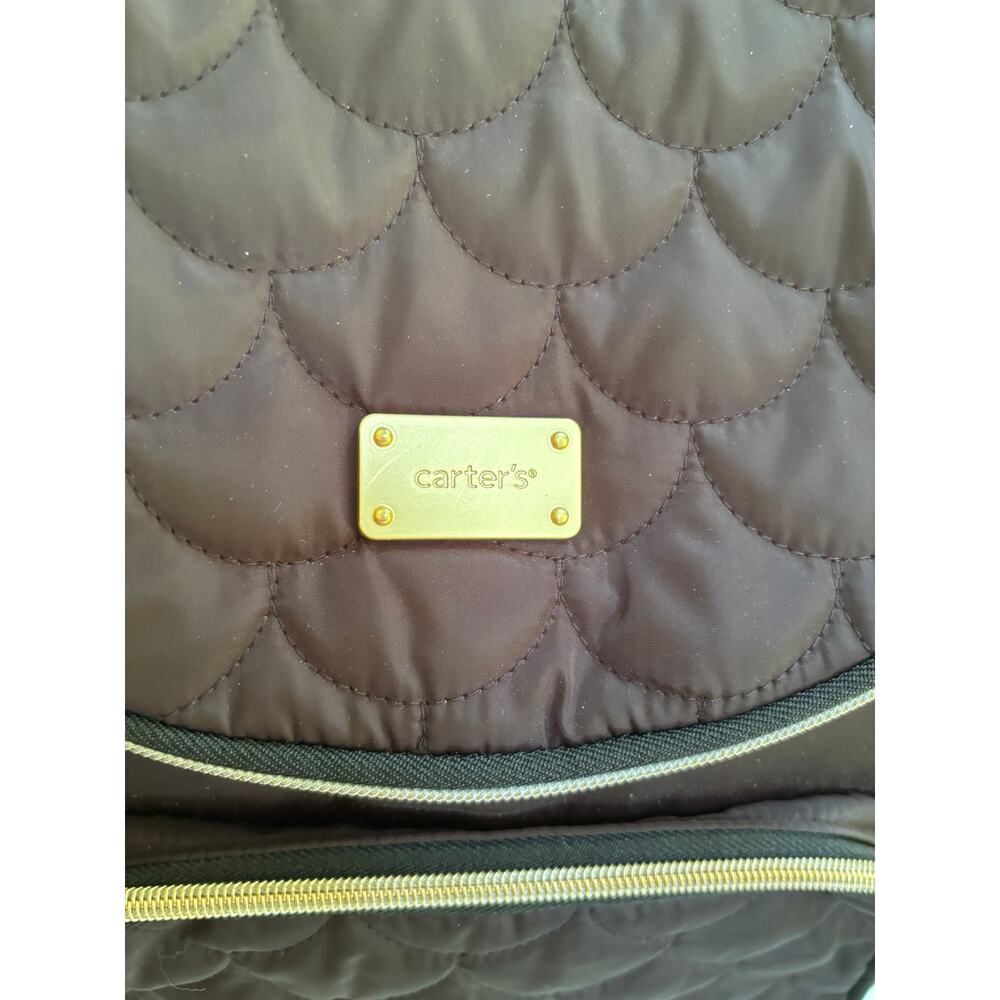 Carter's Ready To Go Diaper Backpack In Black Quilted Design - Picture 4 of 10
